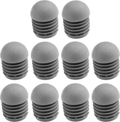 Set van 10 Ronde Stoppen voor Stoelpoten met Kogelkop - Antislip Buisdoppen - Grijs 22mm
