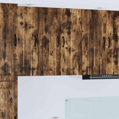 vidaXL - Wandkast - LUCCA - Gerookt - eiken - 30 - x - 31 - x - 80 - cm - Bewerkt - hout