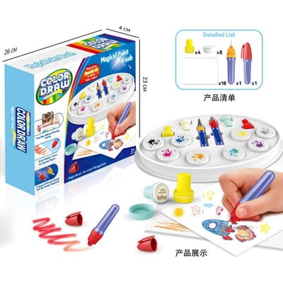 Magische Tekenspeeltjes voor Kinderen Fantasie Kleurkwast Graffiti Stempel Baby Schilderij Set Kinderen Montessori Interactief Educatief Speelgoed