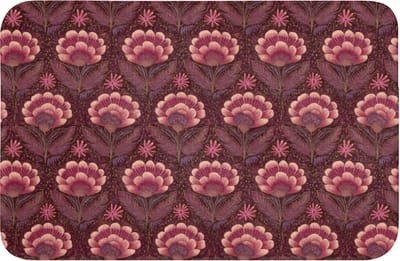 WC mat 60x40 cm - Antislip - Bloemen - Waaier - Paars - Toiletmat - Vloermat - Douchemat - Toilet tapijt - Toiletmatten