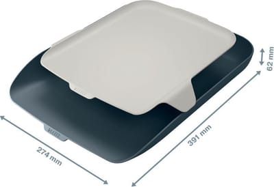 Leitz Cosy Brievenbak Met Organiser Voor Bureau  - Brievennbakjes Voor A4- En C4-Formaten  - Ideaal voor Thuiskantoor/Thuiswerken - Fluweel Grijs