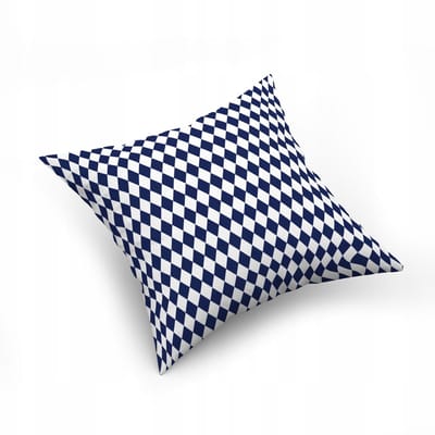 Katoenen Kussenhoes 40x40cm - Ruit Blauw