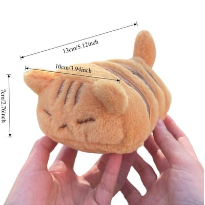 Schattig Oranje Kat Pluche Speelgoed Kawaii Pluizig Kittentje Pluche Speeltje Zachte Kat Knuffelpop Speelgoed Woondecoratie voor Jongens Meisjes Verjaardagscadeau beige