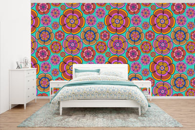 Behang - Fotobehang Design - Flower Power - Kleuren - Breedte 500 cm x hoogte 280 cm