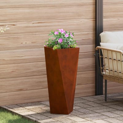 vidaXL Plantenbak Roestig 30 x 30 x 75 cm weervast staal