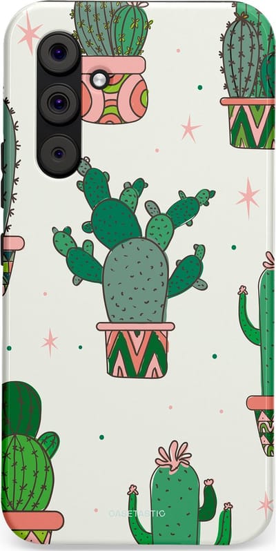 Casetastic Hoesje Geschikt voor Samsung A54 (5G) - Stijlvolle Beschermende Duo-layer Case - Zonnige Cactus