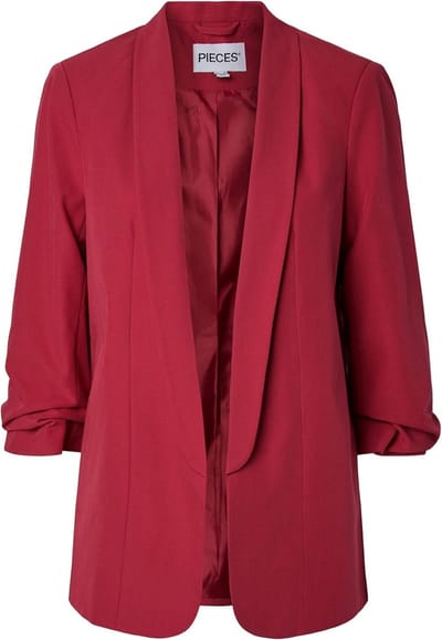 Dames Blazer - Klassieke Jas - Stijlvolle Outfit - Modieuze 3/4 Mouw - 40x28x6 cm - Garnet