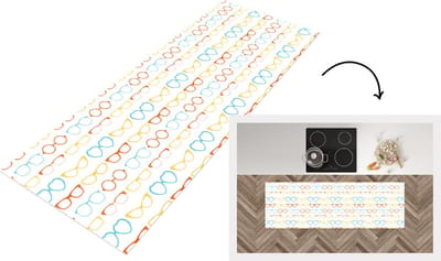 Keukenloper - Loper keuken - Brillen - kleuren - Patroon - 150x50 cm - Keukenloper vinyl