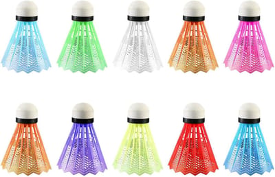 Badminton ballen - Shuttles Sportartikelen - Badminton Training - Duurzaam Kunststof Materiaal - 10 stuks - Gemengde kleuren