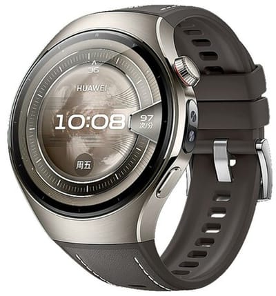 By Qubix - Hybride leer & siliconen band 'True Fit' - Donkergrijs - geschikt voor Huawei Watch 5 - 42mm