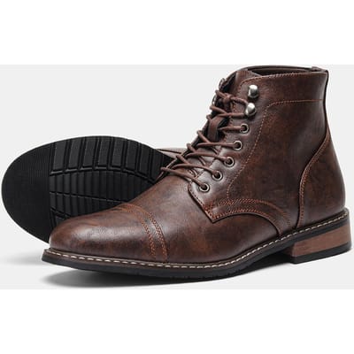 Klassieke Heren Laarzen  Mode Comfortabele Lente Leren Enkellaarsjes 40 black