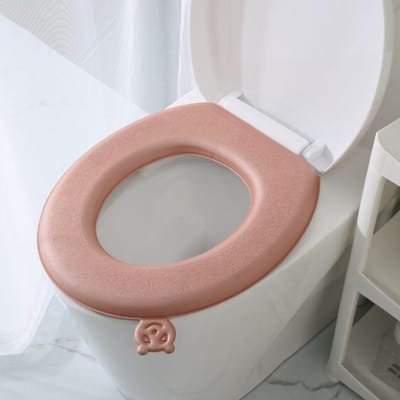 Premium Handvat Hoge Kwaliteit Universeel EVA Waterdichte Toiletbrilhoes Verdikte Vier Seizoenen WC Ringmat Badkamer Wasbaar Met Klapdeksel koffie