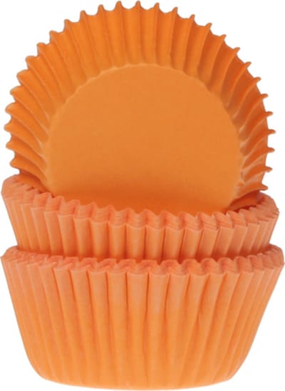 House of Marie Mini Cupcake Vormpjes - Oranje - pk/60 - Baking Cups voor Muffins en Cupcakes