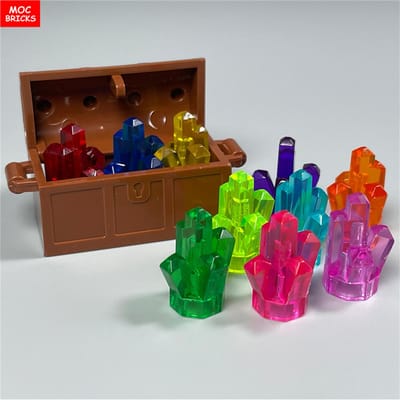 MOC Bakstenen Steen Edelsteen Verfertserts Rots 1x1 Kristal 5 Punten 29377 30385 28623 Leren-Gerichte Bouwstenen green