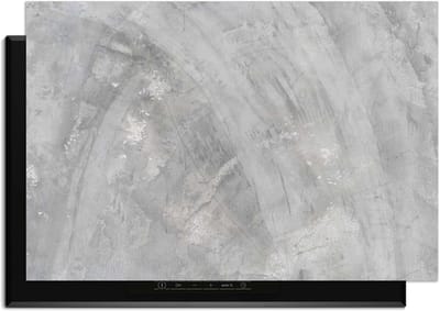 KitchenArt - Concrete Flow – Inductie Beschermer - 78x52 cm - Kookplaat Beschermer - Luxe Afdekplaat Inductieplaat - Anti-slip & Oprolbaar - Beschermmat Inductiekookplaat