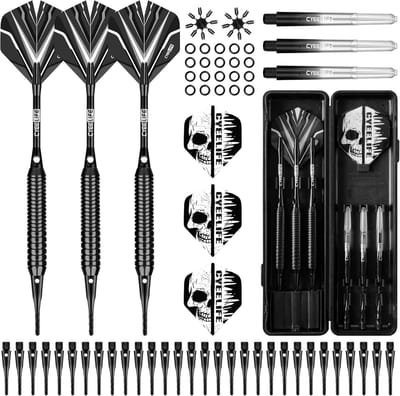 Softtip Dartset - Dartpijlen Set - Precisie Spelen - Met Opbergkoffer - 7x3x2 cm - Zwart
