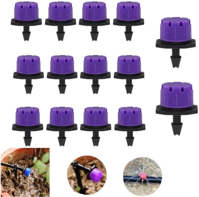 14 stuks - Verstelbare micro-druppelirrigatiesproeier - druppelaar met acht gaten - paars - tuinirrigatieapparatuur - fruitboomdruppelaar - druppelaar met 8 gaten