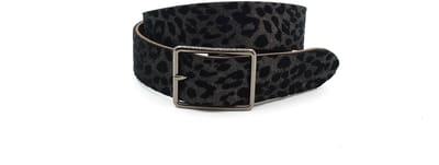 Dames riem met luipaard print fluweel - 4 cm breed - Leer - Jeans riem - Chique - Maat