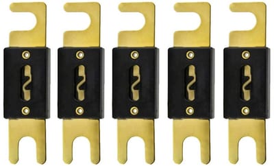 Allecto Fuse - 250A Fuse - Gold Plated Bescherming - 80mm x 20mm - Veiligheid - Audio Power Fuse - Geschikt voor Auto - 250 A