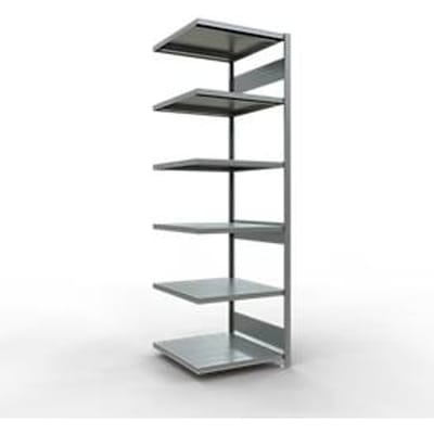 Schulte Lagertechnik MULTIplus 250 rekkensysteem zonder scharnieren, lengte bout, 2500x750x800 mm, 6 legborden, gegalvaniseerd