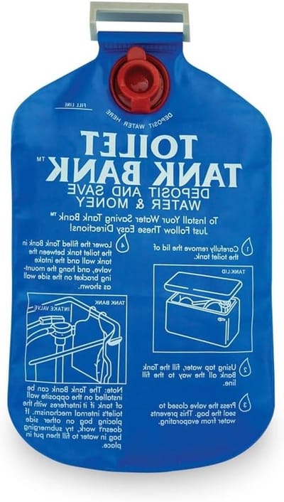 Toilet Tank Bank - Waterbespaarder Reservoir - Water Besparen - Onderhoudsvrij - 08 Liter - Blauw
