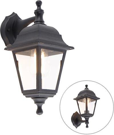 QAZQA capital - Klassieke Wandlamp voor buiten - 1 lichts - D 197 mm - Zwart - Buitenverlichting