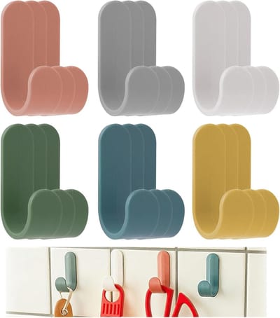 Set van 18 Multicolour Wandhaken, Zelfklevende Handdoekhanger voor Badkamer, Keuken en Kantoor, Ideaal voor Kinderkleding, Eenvoudige Installatie zonder Boren, Stijlvol en Duurzaam Ontwerp