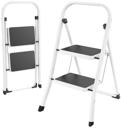Opvouwbare Trap met 2 Treden – Antislip Treden, Draagvermogen 150 kg, Ideaal voor Keuken en Garage
