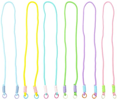 Dailygoods- Telefoonkoord Universeel - 6 Stks Kleurrijke Polyester - Antislip Polsband - Handgemaakt - 123 cm - Comfortabel Gebruik