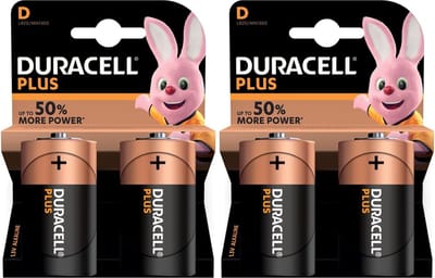 Set van 4x Duracell D Plus batterijen 1.5 V - alkaline - LR20 MN1300 - Batterijen pack