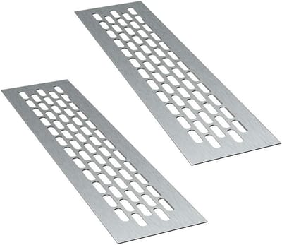 Aluminium Ventilatie rooster Rechthoekig 24,5 x 6 cm Set van 2 Stuks