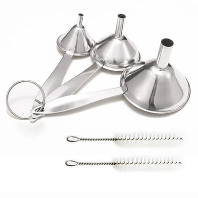 Trechter - 5 Stuks - Trechters - Keuken Trechtersr - Keukengereedschap - Met Lange Handvat - Keuken Accessoires - Roestvrij Staal - Vultrechter Met Grote Opening - Voor Het Vullen Van Flessen, Olie, Jam, Olie, Specerijen, Flessen, Wijn, Koffie, Thee