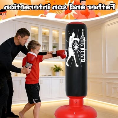 Verstelbare bokszak voor kinderen 3-12 jaar - 160 cm staande bokszak met bokshandschoenen en pomp - ideaal voor karate, taekwondo en MMA-training