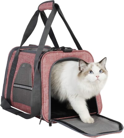 Opvouwbare transportbox voor katten en honden met verstelbare schouderriem