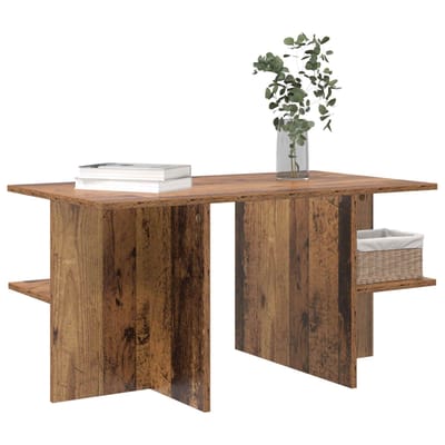 vidaXL - Salontafel - Oud - hout - 87 - x - 50 - x - 45 - cm - Geconstrueerd - hout