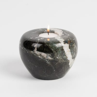Natuursteen Urn Waxinelichtje Klein 100 ml Zwart Wit - Urn voor Menselijke As - Crematie Urn voor As Volwassenen - Dieren Urn voor As Crematie - Urn Hond - Urn Kat