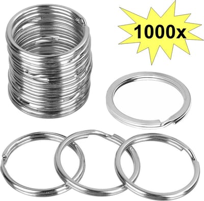 Fako Bijoux - Sleutelring - 30mm - Sleutelringen - Sleutelhanger Ringen - RVS Ring - Staal - Plat - Zilver - 1000 Stuks
