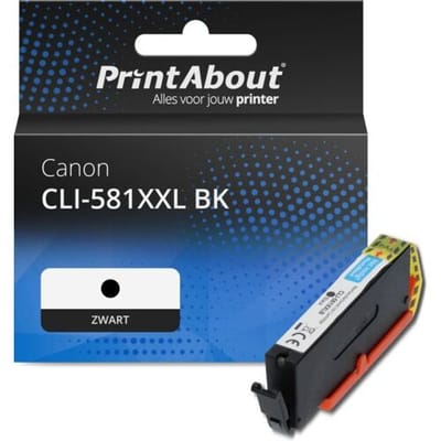 PrintAbout Inktcartridge CLI-581XXL BK Zwart Extra hoge capaciteit geschikt voor Canon