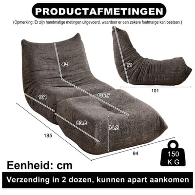 Chenille Vloerbank - Modulaire Lounge Stoel - Ergonomisch - Chenille - Woonkamer & Slaapkamer
