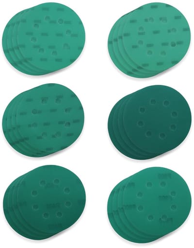 Dailygoods- Schuurschijven 125 mm - 60 stuks - 8-gaats schuurpapier - P2000 nat/droog - Zirkonia-aluminiumoxide - Voor hout en metaal