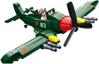 Sluban Army WWII Geallieerd Jachtvliegtuig Spitfire bouwspeelgoed kinderen vanaf 8 jaar - Constructiespeelgoed modelbouw - bouwdoos met 170 bouwstenen - M38-B0683