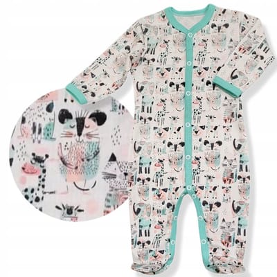 Dartomik - Serie Abcdefg-baby - Baby Pyjama - 100% Katoen - Knopen over de gehele lengte - Lang Mouw
