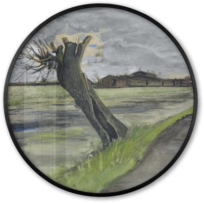 Poster in lijst Rond - Fotolijst 60x60 cm - Posters - Knotwilg - Vincent van Gogh - Ronde posterlijst zwart - Decoratie - Wanddecoratie woonkamer - Muurdecoratie slaapkamer