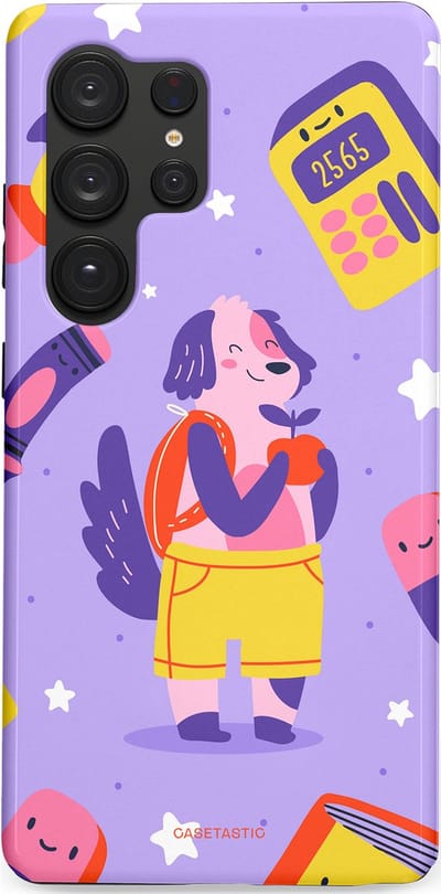 Casetastic hoesje geschikt voor Samsung Galaxy S25 Ultra - Dubbellaagse bescherming - Tussen boeken en sterren - Fashion Case - Lavendel Geel
