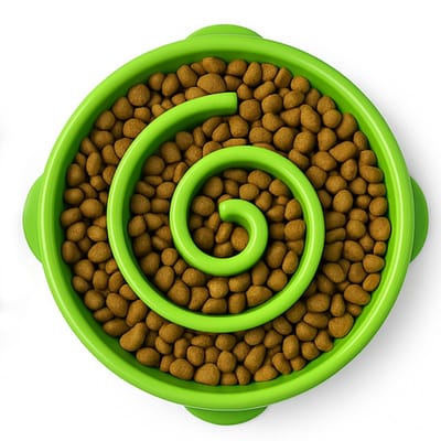 BOTC Anti Schrokbak Hond - Voerbak Hond - Slow Feeder - Ø28 cm - L - Groente