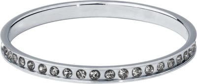Quiges Stapelring Dames - Vulring Wit Zirkonia - RVS Zilverkleurig - Maat 19 - Hoogte 2mm