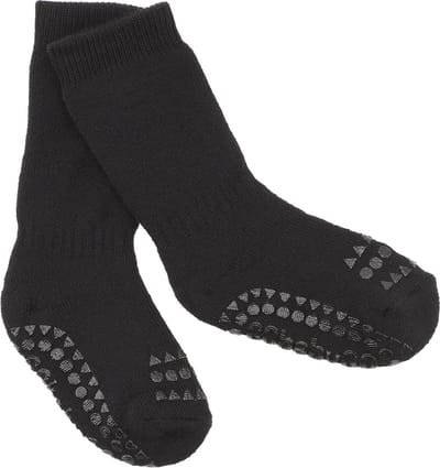 GoBabyGo - Katoenen Antislip Sokjes - Sokken - Black 12-24 maanden