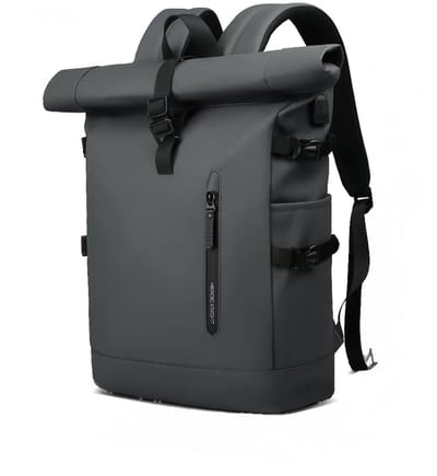Rolltop - Rugzak - Backpack - Rugtas - Weekendtas - Reistas - Fietstas - Waterdicht - Laptoptas - Grijs