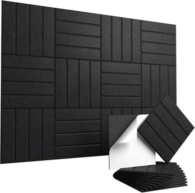 Zelfklevende akoestische panelen voor geluidsisolatie - 30 x 30 x 1 cm - set van 10