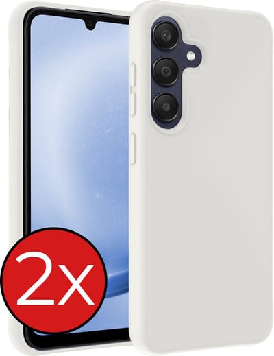 Hoesje - 2 Stuks - Geschikt voor Samsung Galaxy A25 - Sterk & Shockproof - Telefoonhoes - Back Cover - Case Siliconen - Telefoon Hoes - Wit